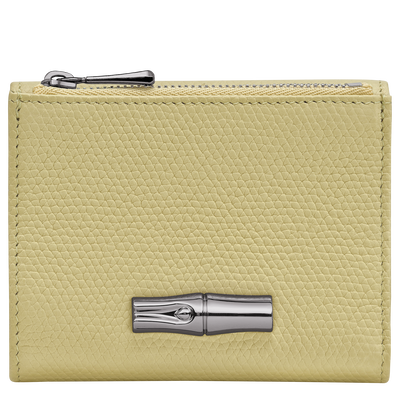 Le Roseau Compact wallet , Pistachio - Leather