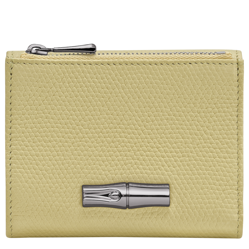 Le Roseau Compact wallet , Pistachio - Leather  - View 1 of  3