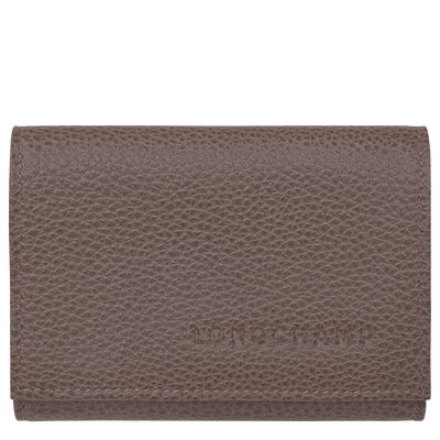 Le Foulonn&eacute; Compact wallet , Taupe - Leather