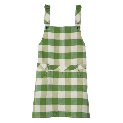 Dress , Green - Vichy jacquard