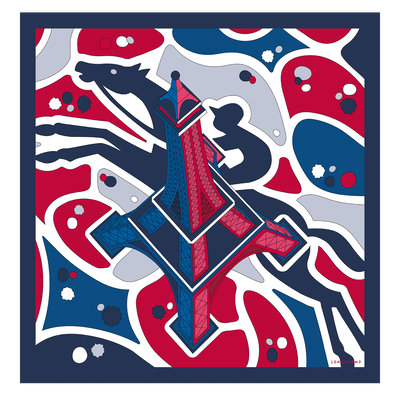 Tour Equestre Silk scarf 70 , Red - Silk