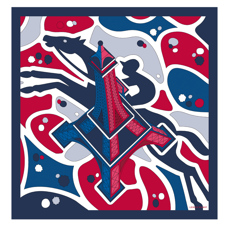 Tour Equestre Silk scarf 70 , Red - Silk  - View 1 of  2