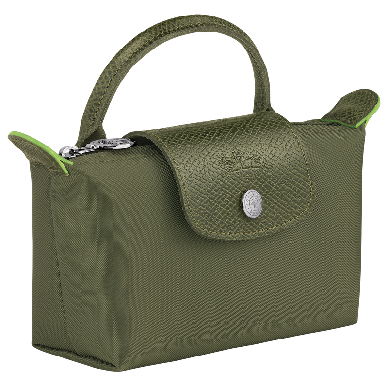 Le Pliage Green Pouch with handle , Forest - Recycled canvas  - View 3 of  6
