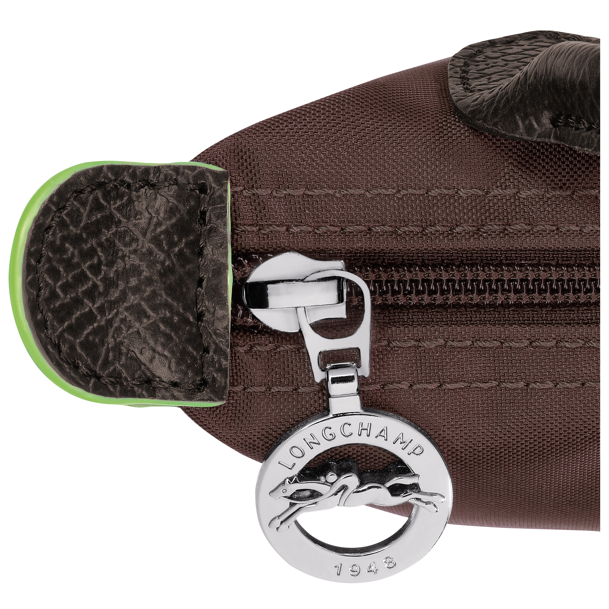 Le Pliage Green Pouch with handle, Mocha