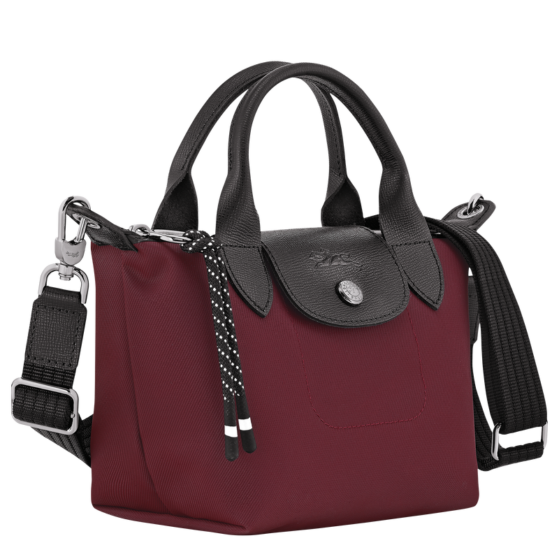 Le Pliage Energy XS Handbag , Burgundy - Recycled canvas  - View 3 of  6