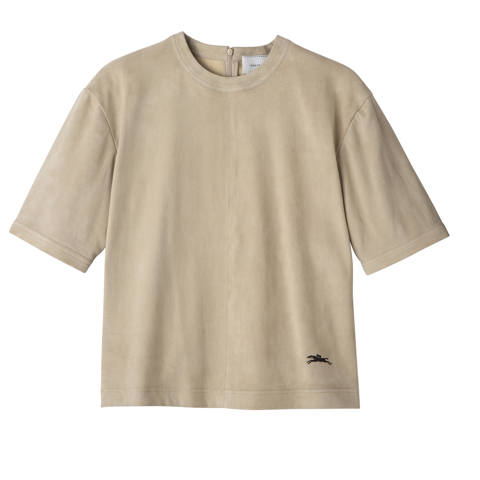 null Short leather top, Linen