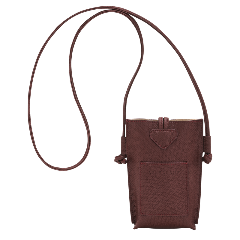 Le Roseau Phone case , Burgundy - Leather  - View 3 of  4