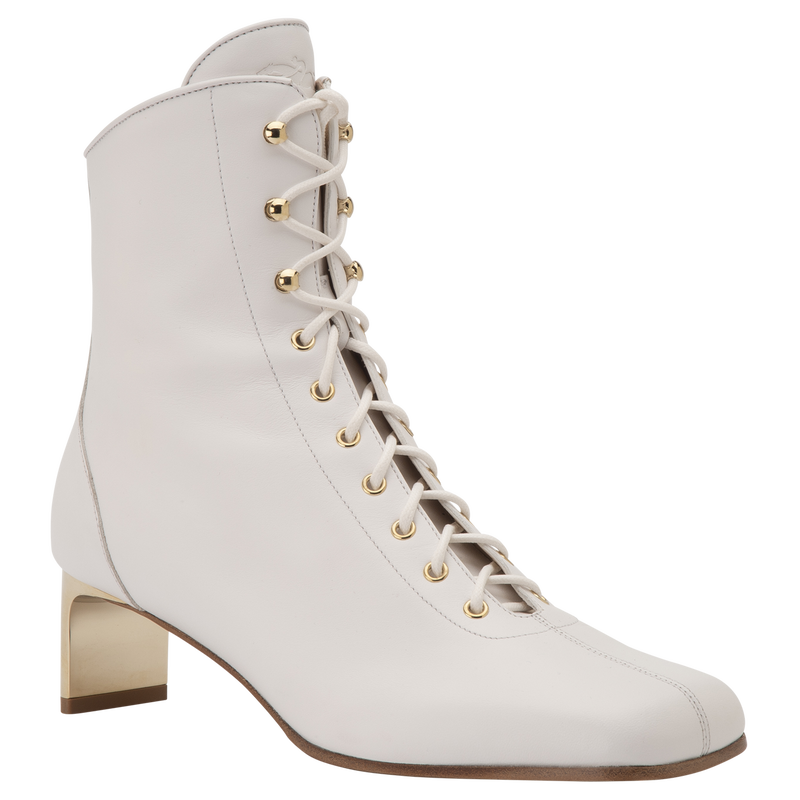 La Patineuse High heel low boots , White - Leather  - View 3 of  5