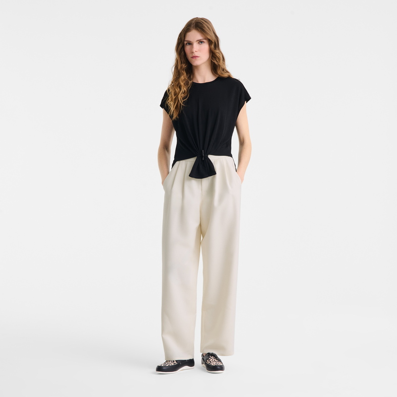 Trousers , Ivory - Crepe  - View 2 of  3