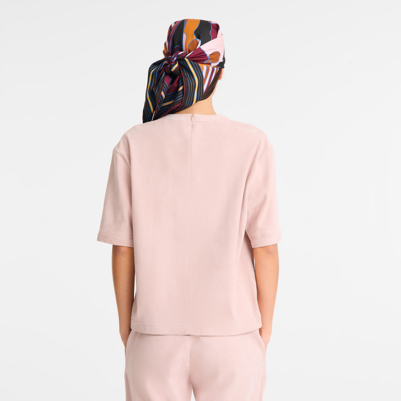 Short leather top , Pink - Leather  - View 3 of  4