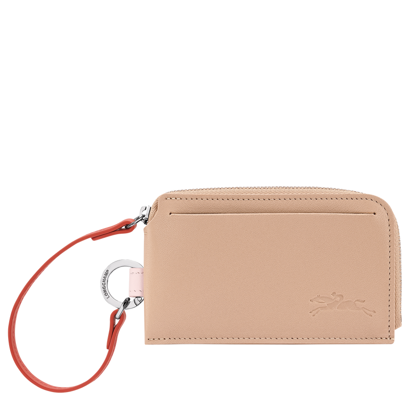 Le Pliage Collection Card holder , Beige - Leather  - View 1 of  2