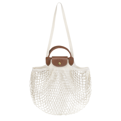 Le Pliage Filet L Mesh bag , Ecru - Canvas