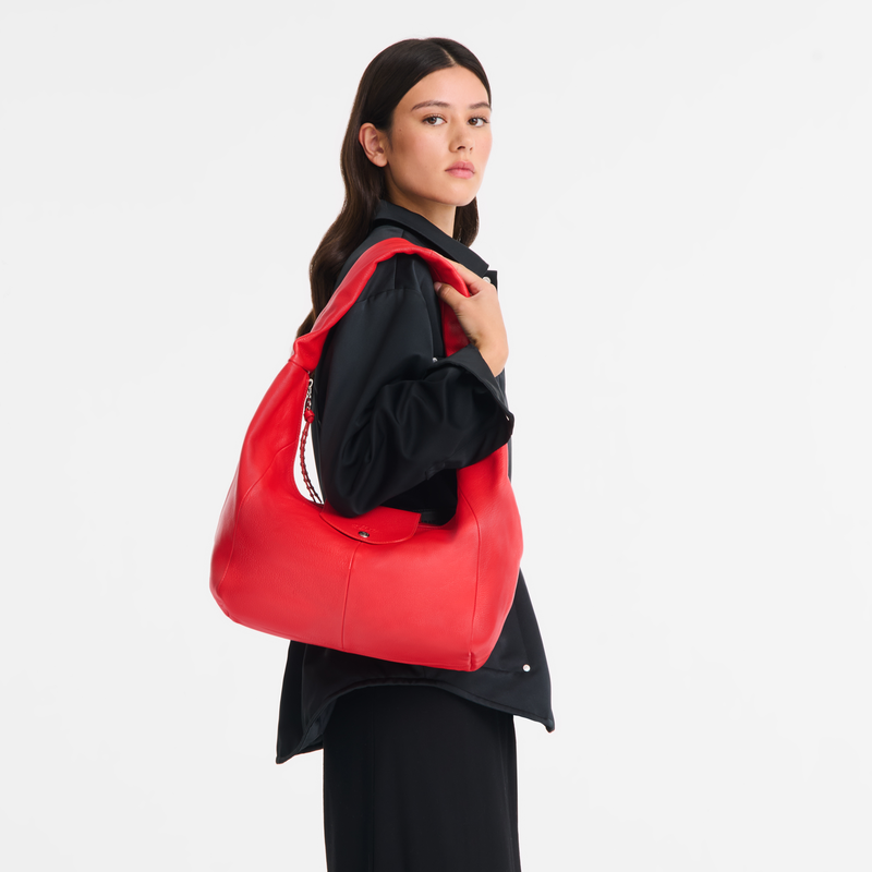 Le Pliage Xtra L Hobo bag , Red - Leather  - View 2 of  4