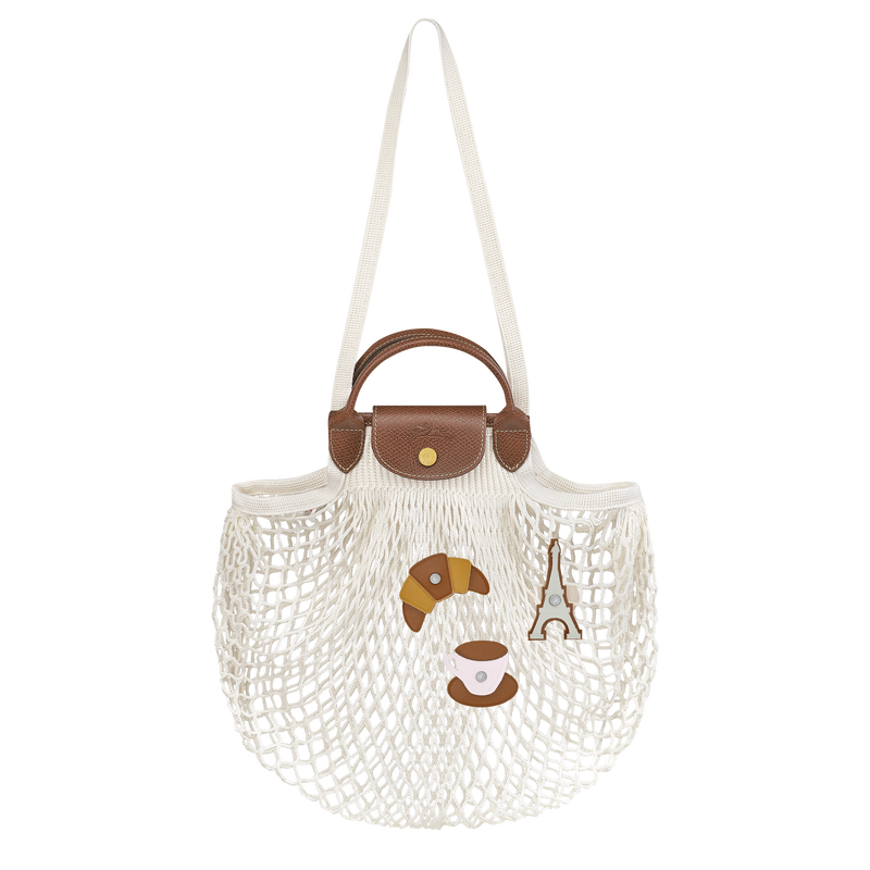 Le Pliage Filet L Mesh bag , Ecru - Canvas  - View 5 of  6