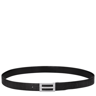 Delta Box Men's belt , Black - Leather