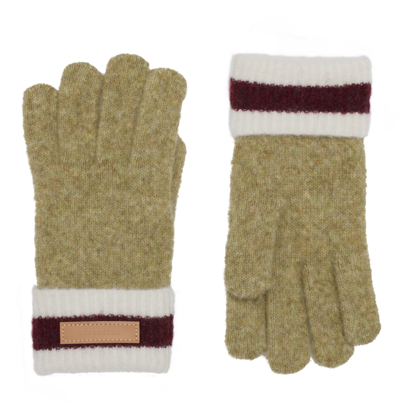 Gloves , Pistachio/Burgundy - Knit  - View 2 of  2