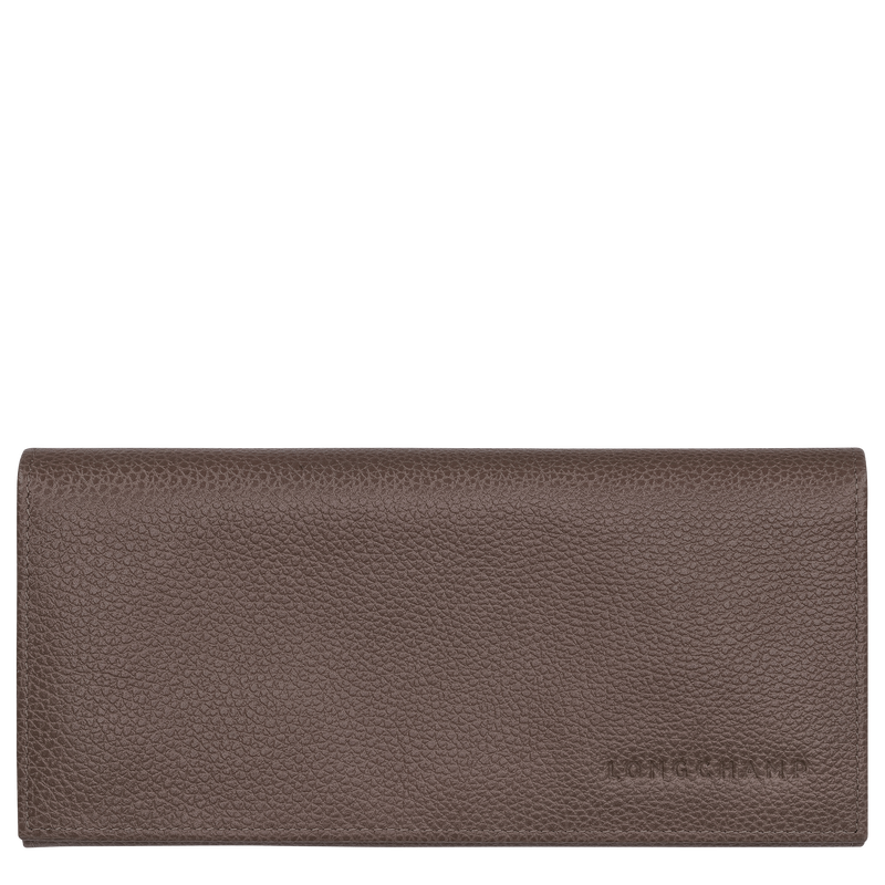 Le Foulonn&eacute; Long continental wallet , Taupe - Leather  - View 1 of  3