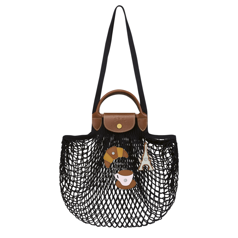 Le Pliage Filet L Mesh bag , Black - Canvas  - View 5 of  6
