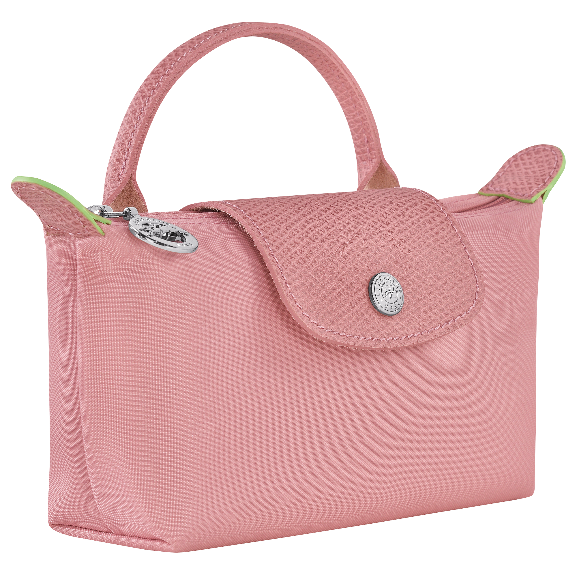 Le Pliage Green Pouch with handle Petal Pink - Recycled canvas