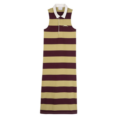Polo dress, Pistachio/Burgundy