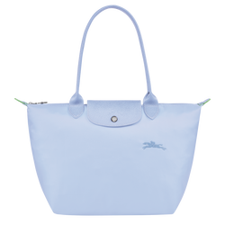 Le Pliage Green M Tote bag , Sky Blue - Recycled canvas