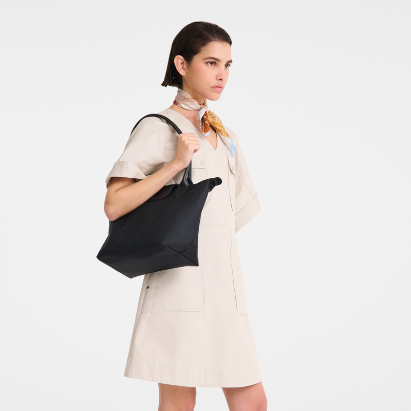 Le Pliage One M Tote bag , Black - Recycled canvas  - View 8 of  8