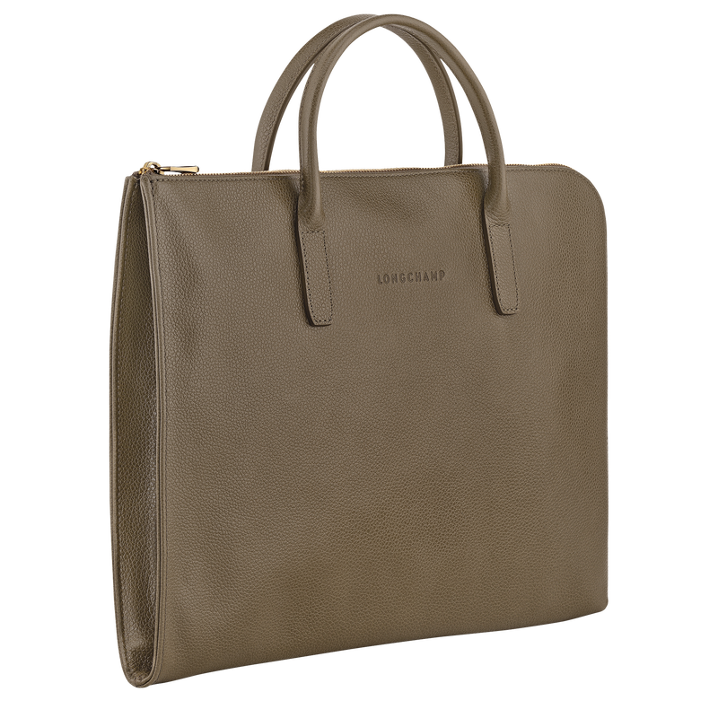 Le Foulonné S Briefcase , Caper - Leather  - View 3 of  4