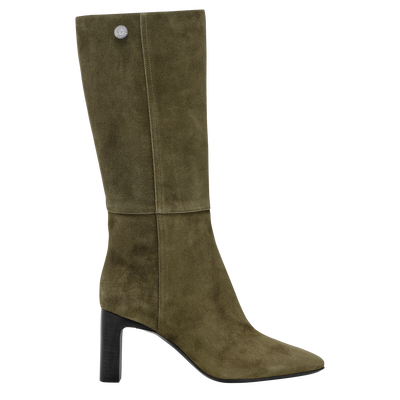 Allure Heel boots , Khaki - Leather