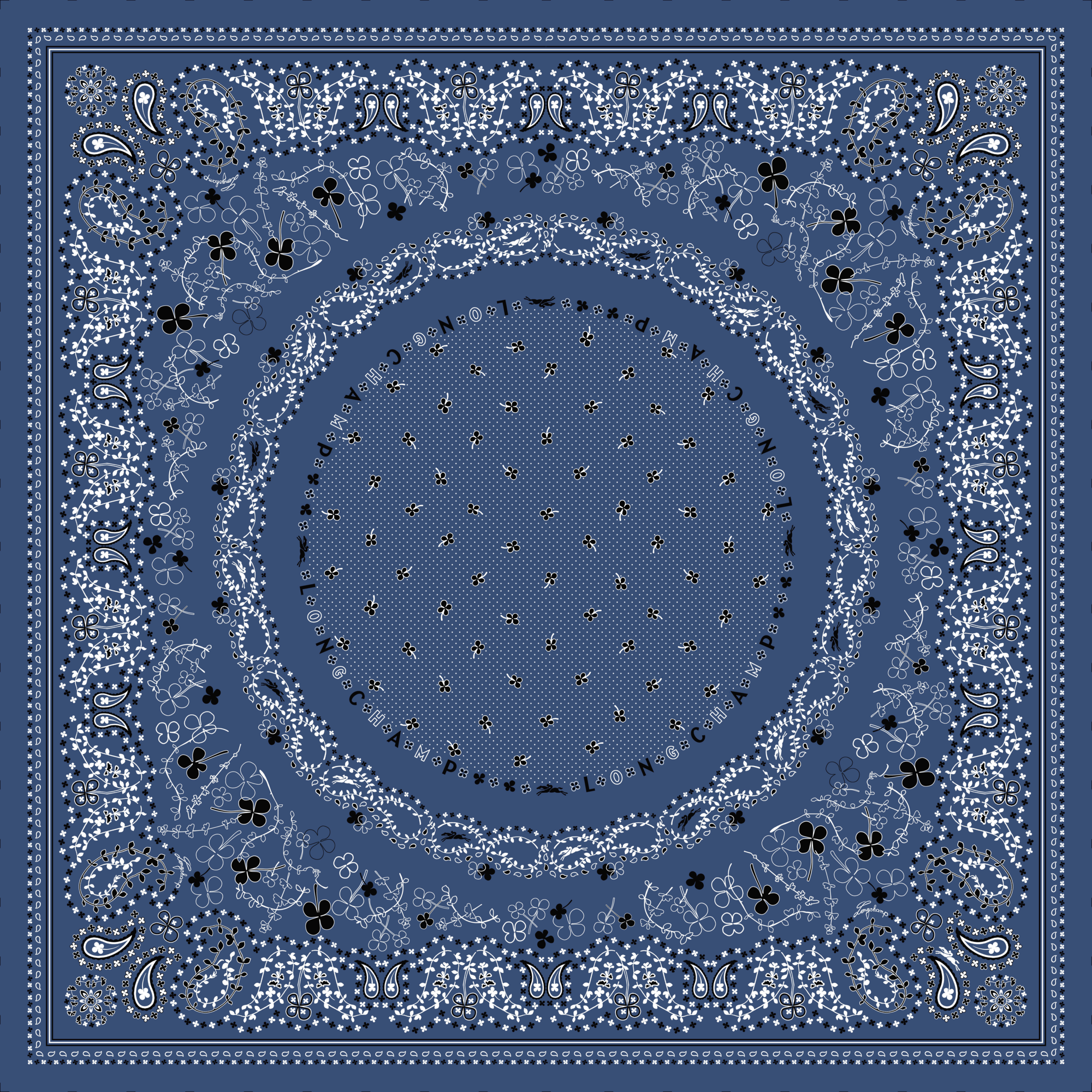 Stole, Atlantic/Oregano - View 1 of
2 - zoom in French Bandana Stole, Atlantic/Oregano