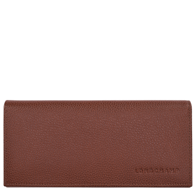 Le Foulonn&eacute; Long continental wallet , Coffee - Leather