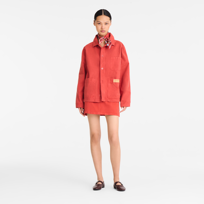 Jacket , Coral - Overdyed cotton