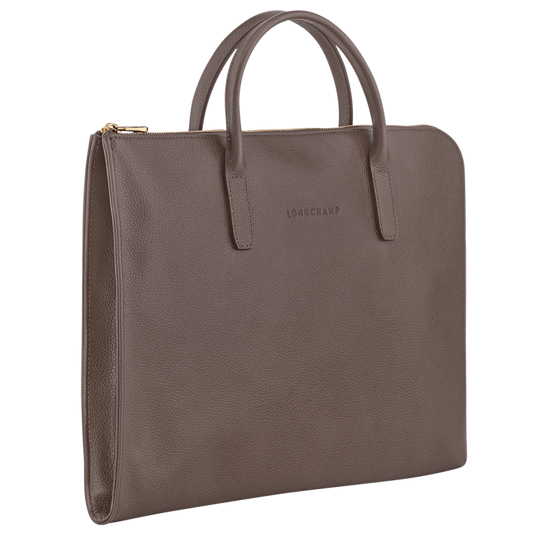 Le Foulonné S Briefcase , Taupe - Leather  - View 3 of  4