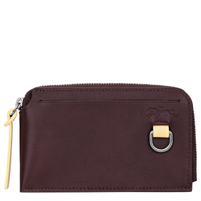 Longchamp Pocket Card holder , Mocha - Leather
