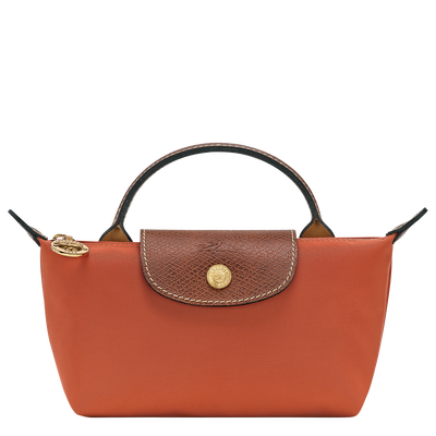 Le Pliage Original Pouch with handle , Brick - Recycled canvas