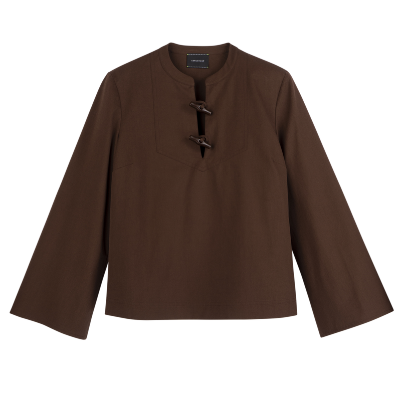 Shirt , Chocolate - Cotton poplin  - View 1 of  5