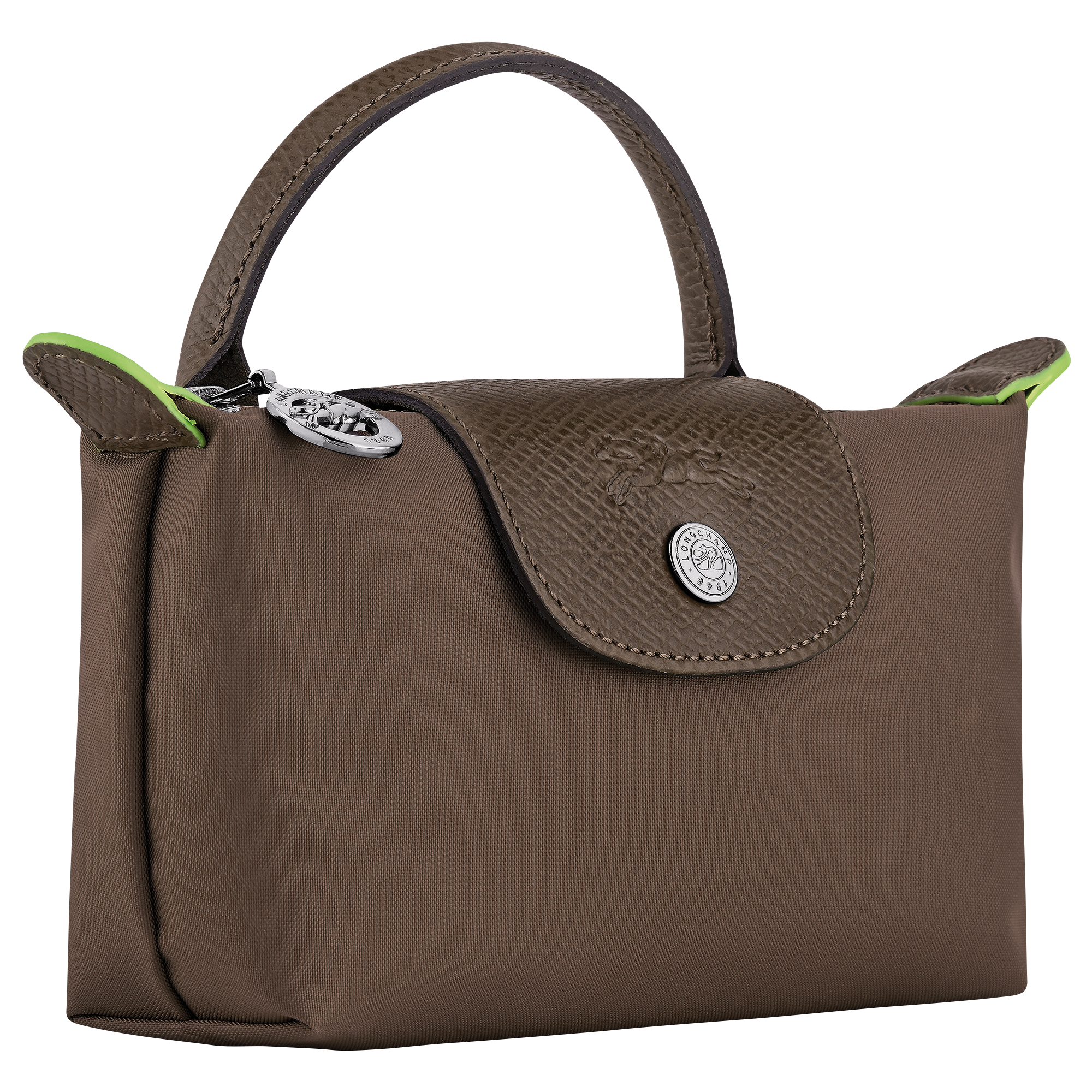 Pouch with handle, Terra - View 3 of 
        6 - zoom in Le Pliage Green Pouch with handle, Terra