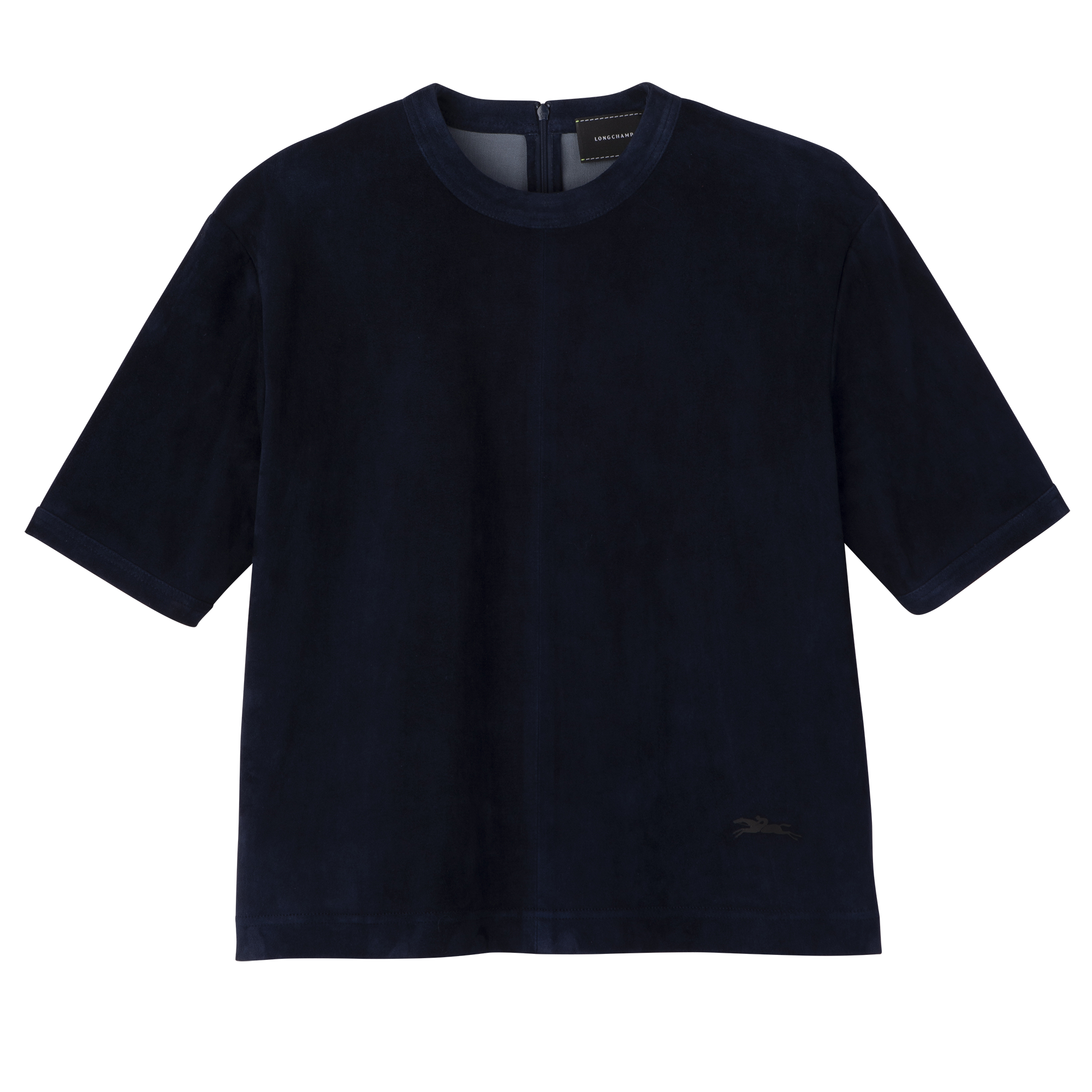 Short leather top, Navy - View 1 of
4 - zoom in null Short leather top, Navy