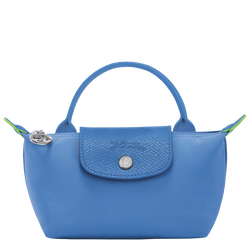Le Pliage Green Pouch with handle , Cornflower - Recycled canvas