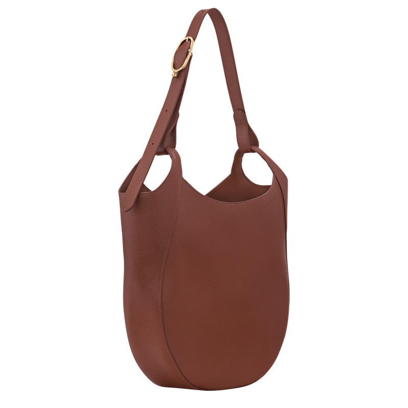 Le Foulonn&eacute; L Hobo bag , Coffee - Leather  - View 3 of  6
