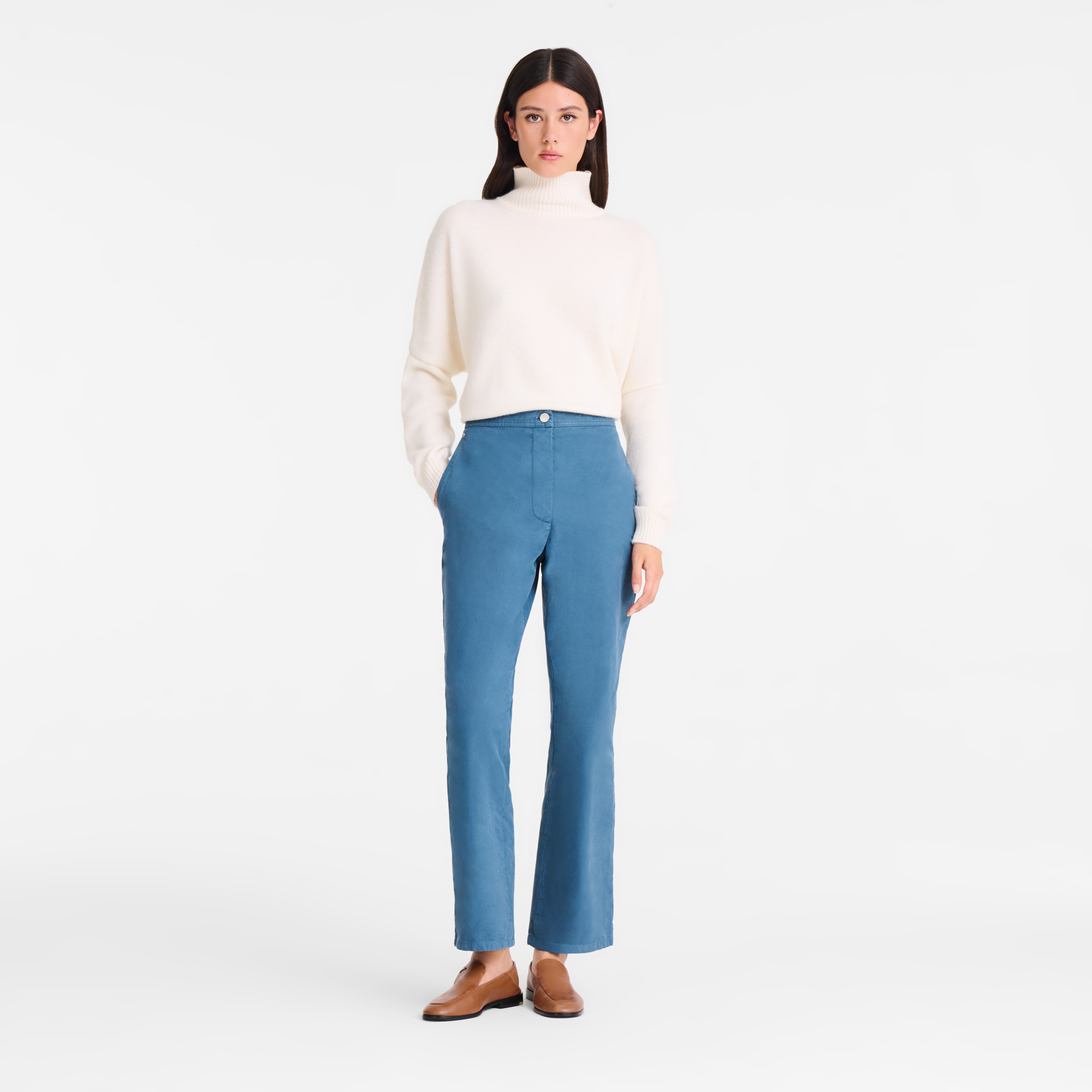 null High neck sweater, Ivory