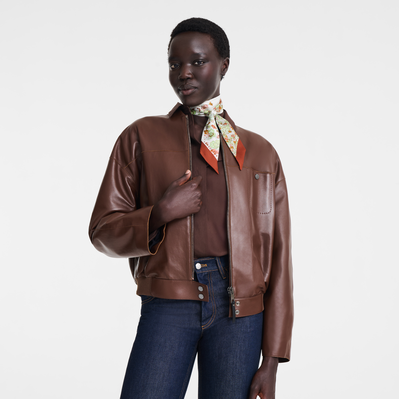 Frise Fleurie Headband , Cognac - Silk  - View 2 of  2