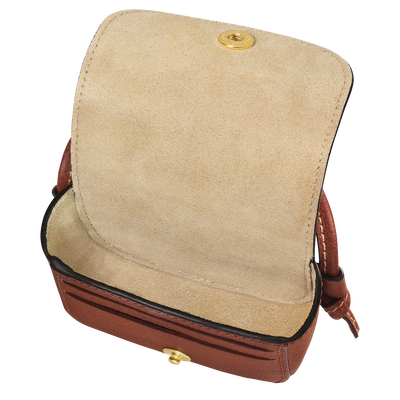 Épure Coin purse with leather lace, Brown