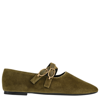 Le Foulonné Ballerinas , Olive - Leather