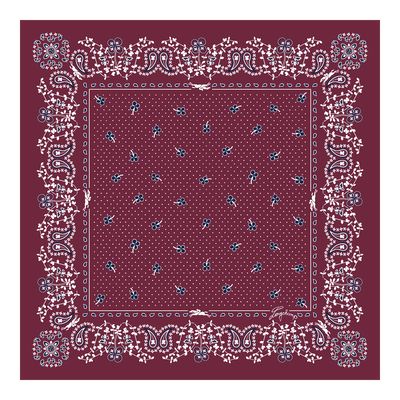 French Bandana Silk scarf 50, Pomegranate