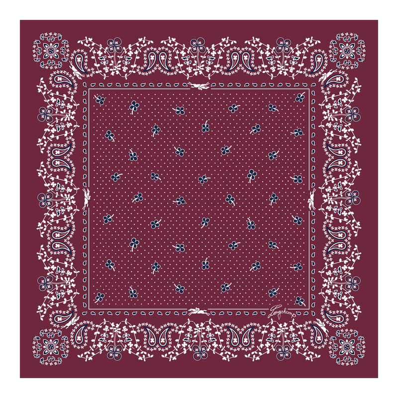 French Bandana Silk scarf 50 , Pomegranate - OTHER  - View 1 of  2