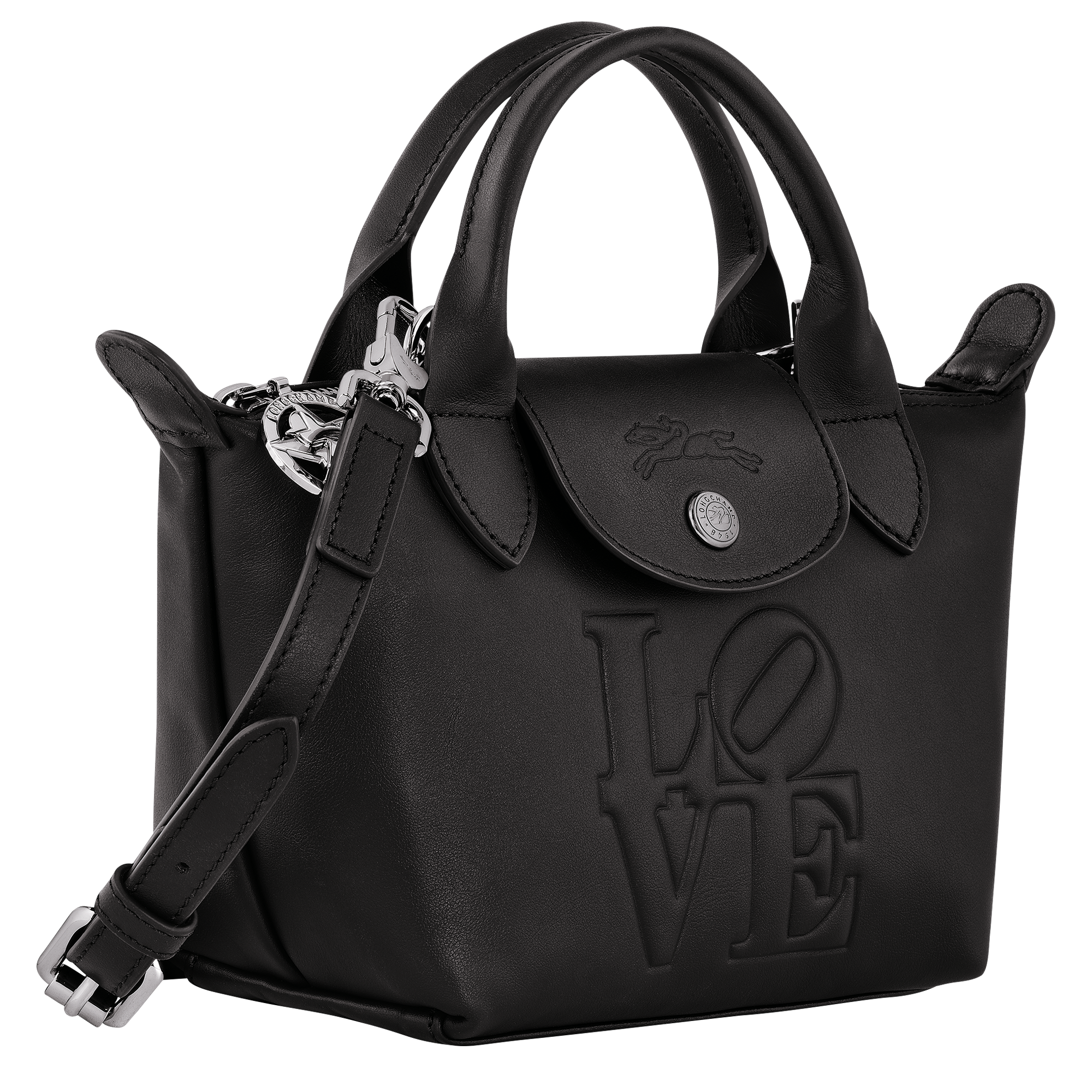 Longchamp x Robert Indiana Handbag XS, Black