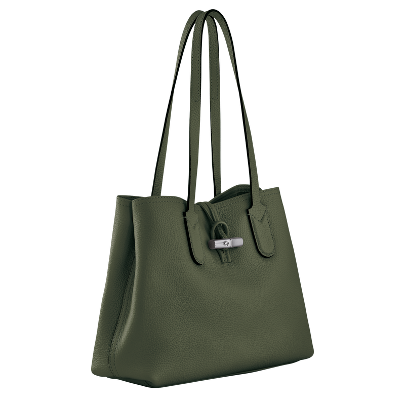 Roseau Essential M Tote bag , Khaki - Leather  - View 3 of  4