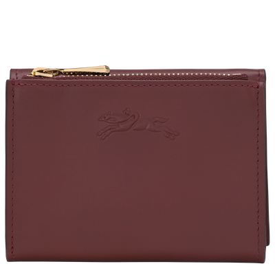 Épure Compact wallet , Burgundy - Leather