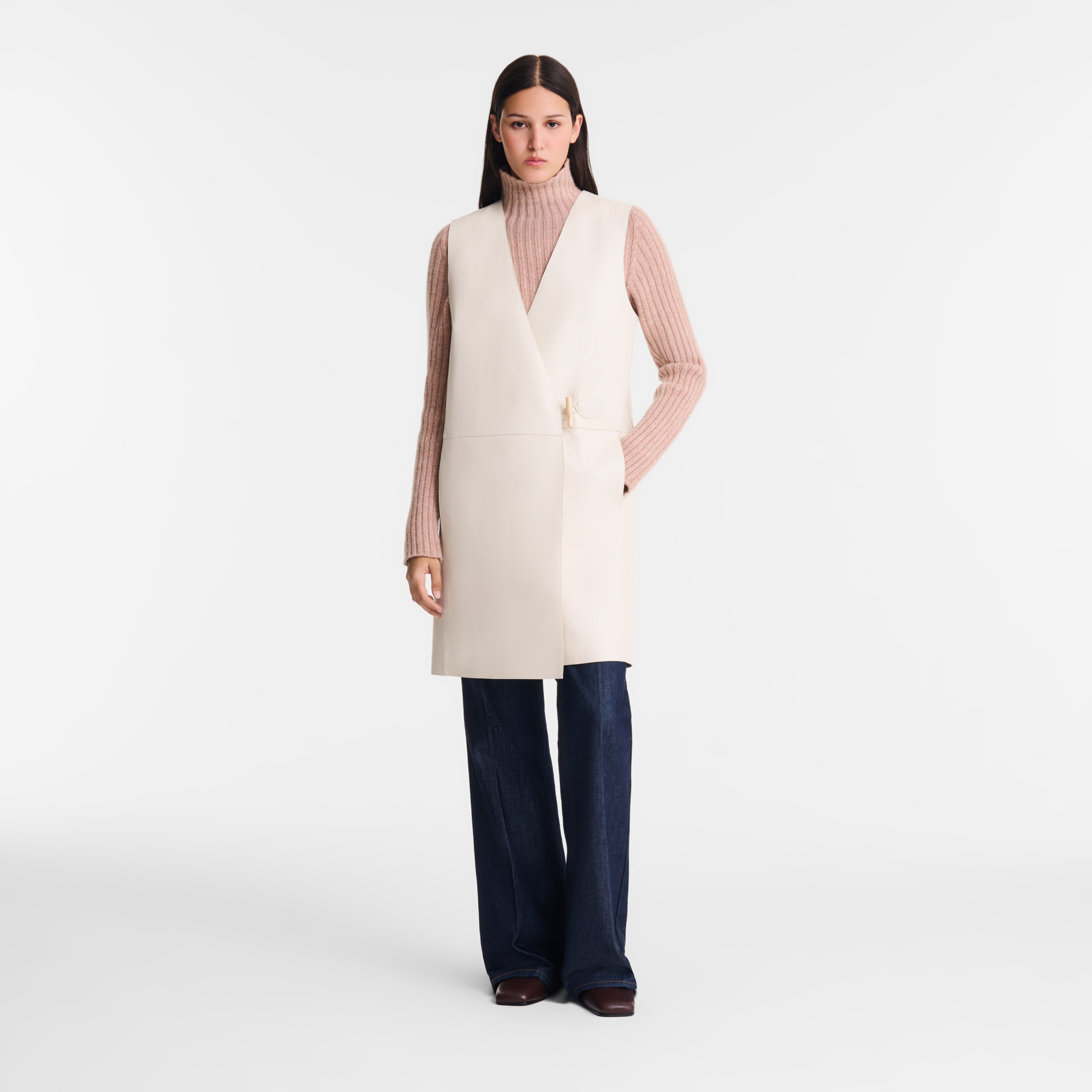 Sleeveless jacket, Ecru - View 1 of
3 - zoom in null Sleeveless jacket, Ecru