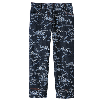 cropped trousers , Navy - Denim